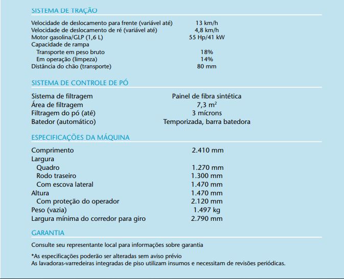 M20 Lavadora-varredeira